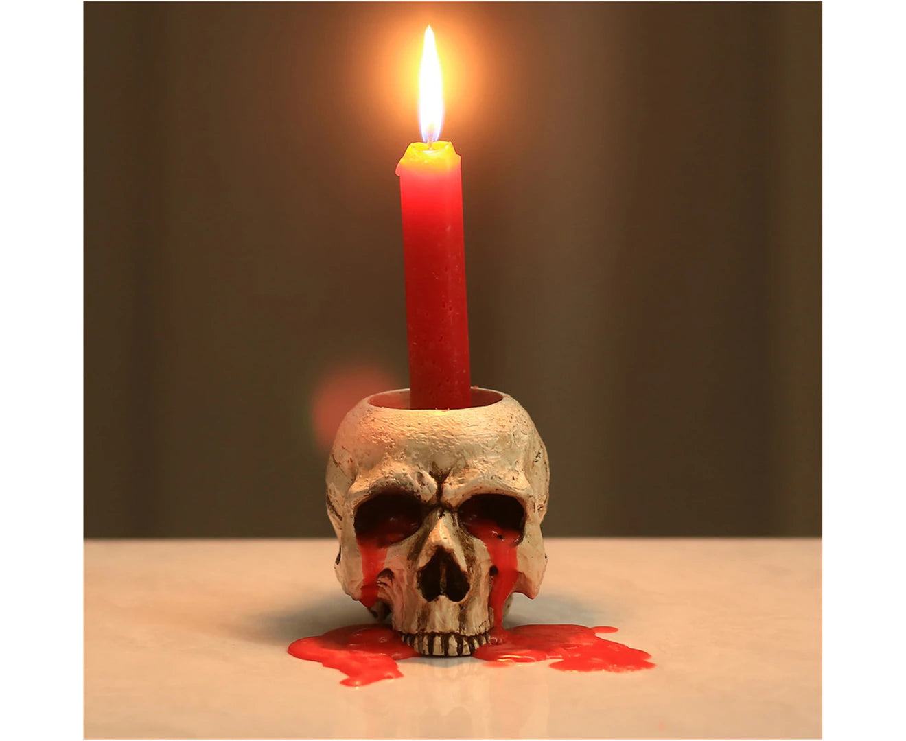 Freestanding Candle Holder Decorative Resin Gothic Creepy Skeleton Candle Organizer Party Supplies