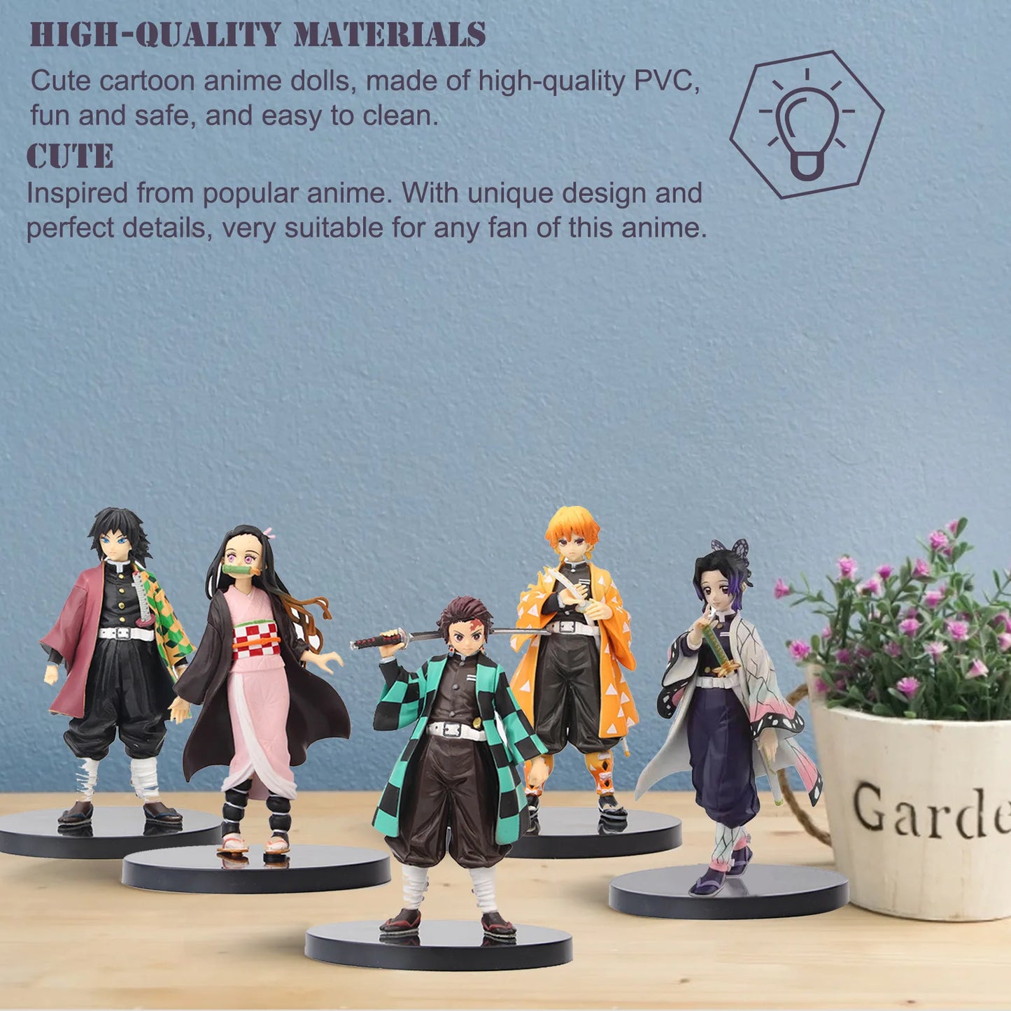 Anime Demon Slayer Figure Kamado Tanjirou Nezuko Action Figures PVC Model Toys Zenitsu Figurine Inosuke Kimetsu No Yaiba Figura