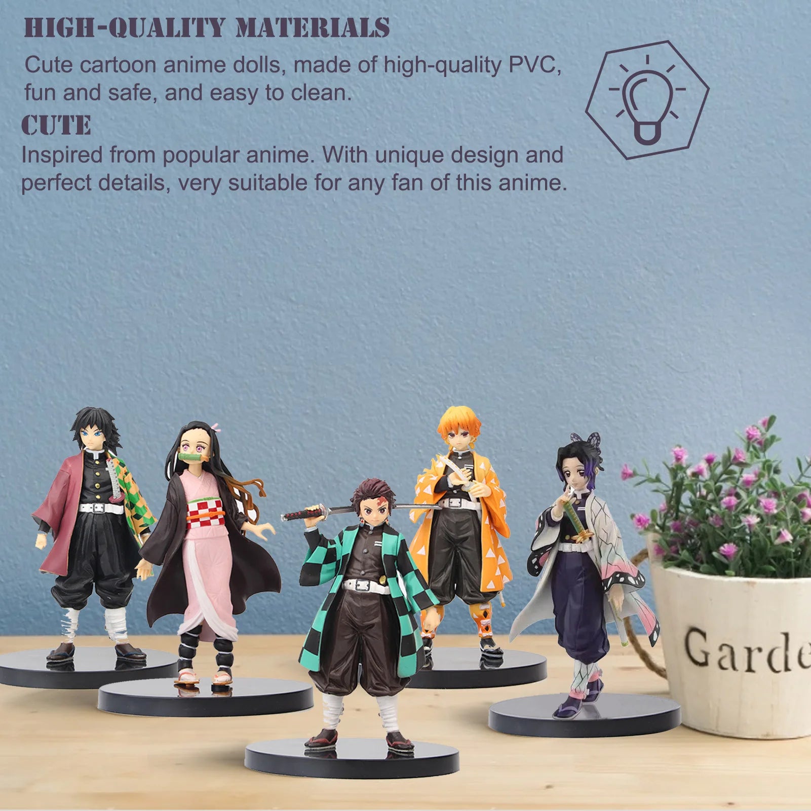 Anime Demon Slayer Figure Kamado Tanjirou Nezuko Action Figures PVC Model Toys Zenitsu Figurine Inosuke Kimetsu No Yaiba Figura