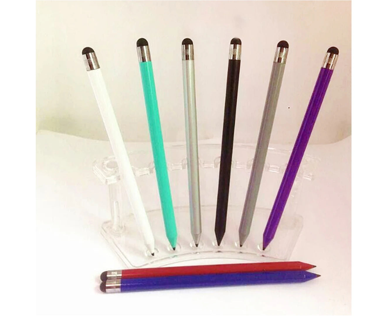 Universal Dual-Head Capacity Touch Screen Drawing Stylus Pen for Phones Tablets - Black