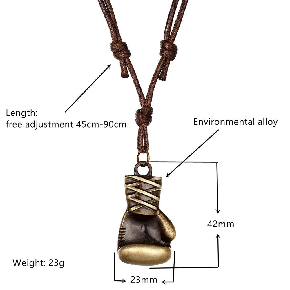 New Men'S Punk Boxing Gloves Leather Necklace Length Can Be Adjusted Freely Pendant Necklace Men Necklace Wholesale Colar XL-214