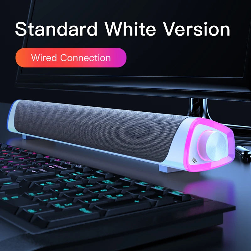 4D Computer Speaker Bar Stereo Sound Subwoofer Bluetooth Speaker for Macbook Laptop Notebook PC Music Player Wired Loudspeaker