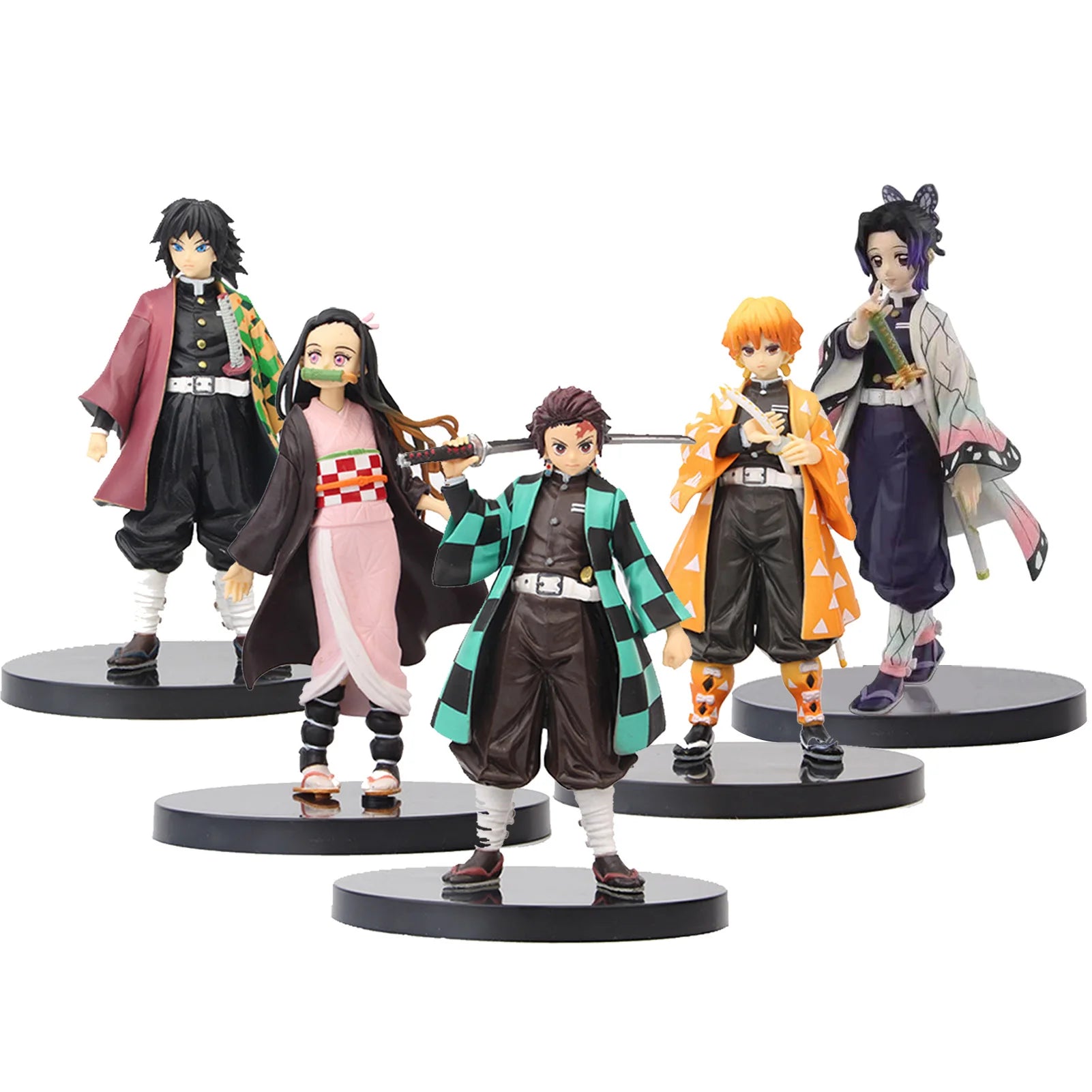 Anime Demon Slayer Figure Kamado Tanjirou Nezuko Action Figures PVC Model Toys Zenitsu Figurine Inosuke Kimetsu No Yaiba Figura