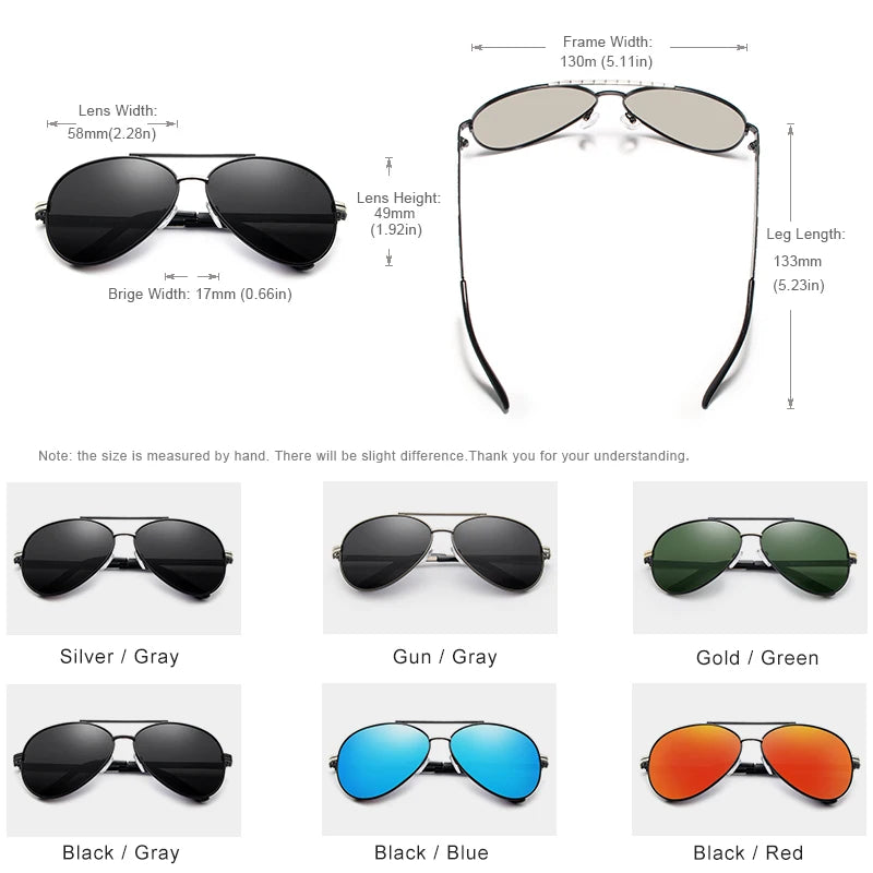 2024 New Design Aviation Alloy Frame HD Polarized Sunglasses for Men UV400 Protection