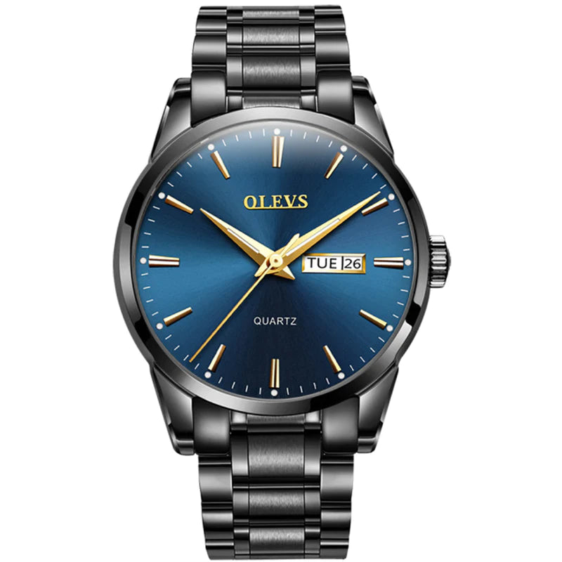 OLEVS Men Watches Waterproof Stainless Steel Quartz Male Wristwatch Men Gold Watch Fashion Luminous Luxury Watches for Men