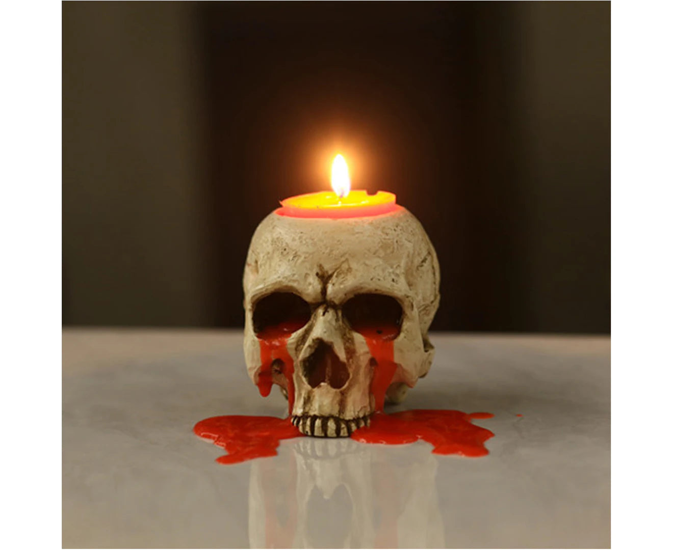 Freestanding Candle Holder Decorative Resin Gothic Creepy Skeleton Candle Organizer Party Supplies