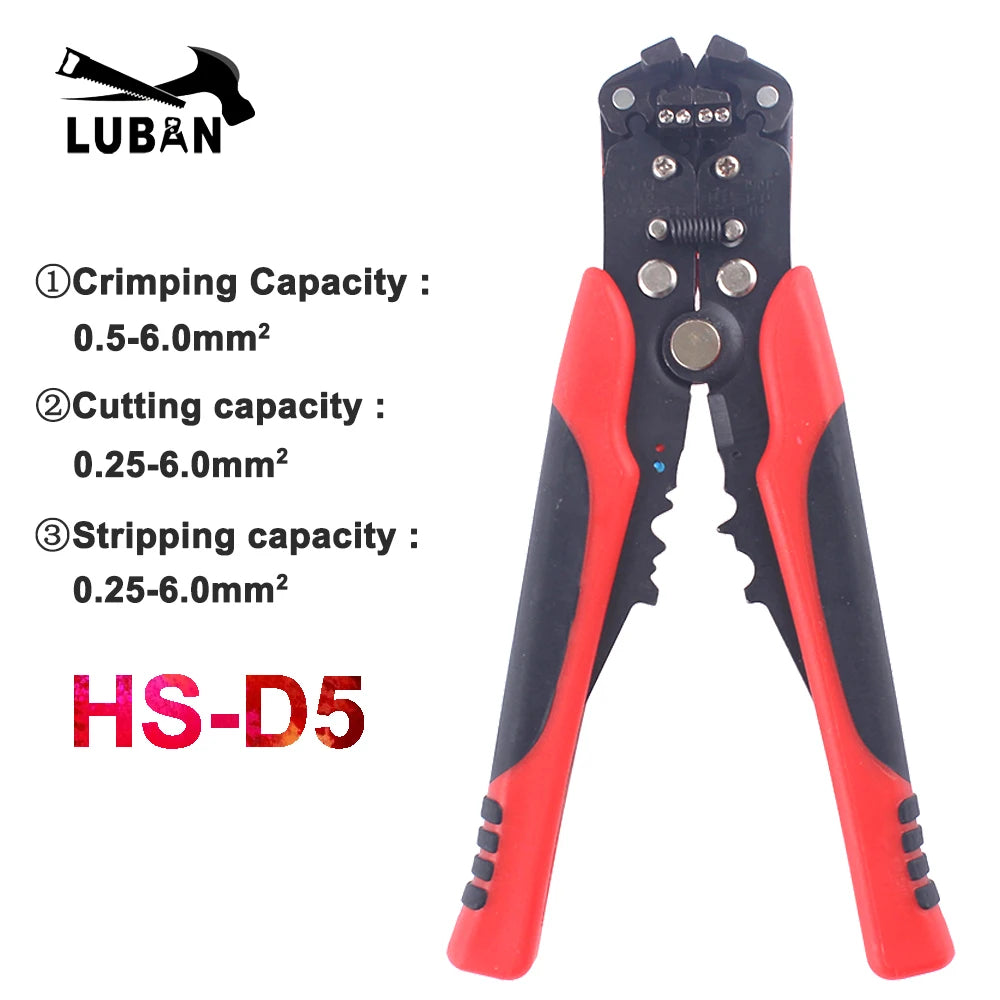 Multifunctional Automatic Cable Wire Stripper Plier Self Adjusting Crimper Terminal Tool HS-D4 D5 Wires Cutter Multitool Yellow