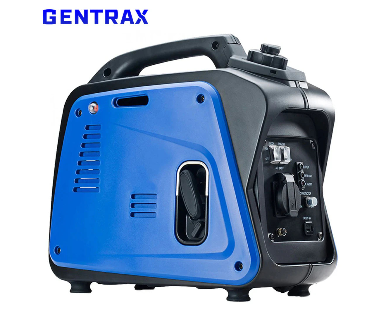 GT1200 Portable Inverter Generator 1200W Max Pure Sine Wave AC 240V Outlets Camping RV Silent Quiet Power Petrol Recoil Starter Gasoline Engine