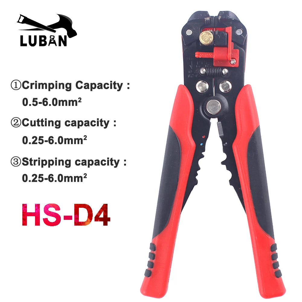 Multifunctional Automatic Cable Wire Stripper Plier Self Adjusting Crimper Terminal Tool HS-D4 D5 Wires Cutter Multitool Yellow