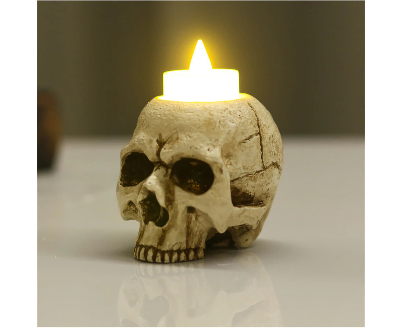 Freestanding Candle Holder Decorative Resin Gothic Creepy Skeleton Candle Organizer Party Supplies