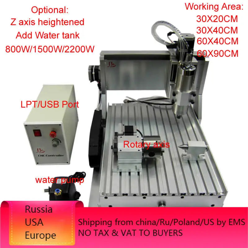 CNC Router 3020 Automatic Woodworking Engraving USB Port 3040 PCB Carved 3D Metal Jade Milling Machine 6040 with Limit Switch