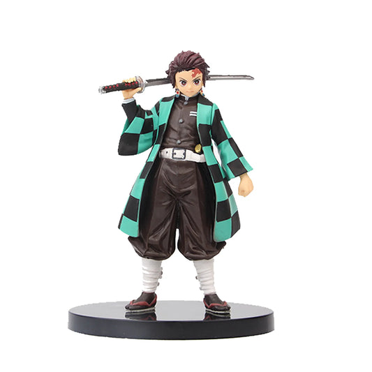 Anime Demon Slayer Figure Kamado Tanjirou Nezuko Action Figures PVC Model Toys Zenitsu Figurine Inosuke Kimetsu No Yaiba Figura