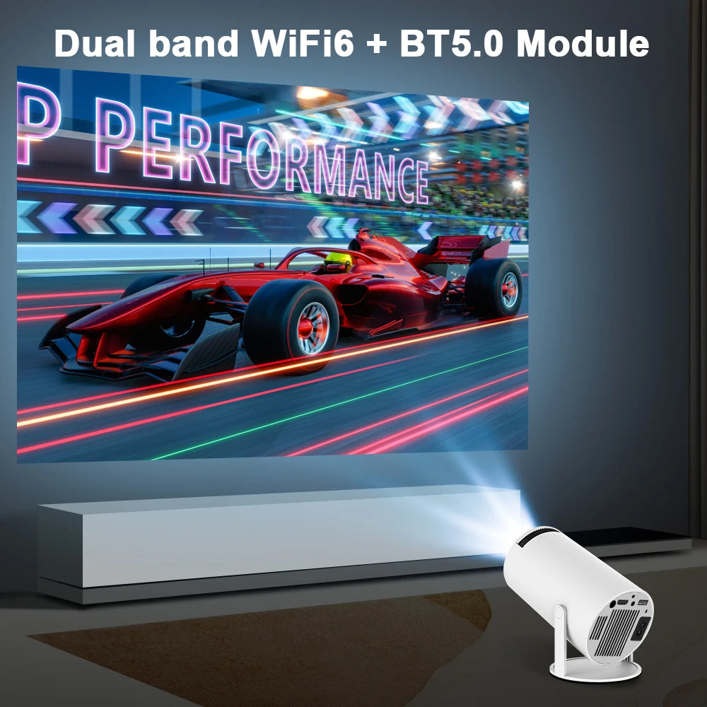 Projector 4K Android 11 HY300 Pro Dual Wifi6 260ANSI Allwinner H713 BT5.0 1280*720P Cinema Outdoor Portable Projetor