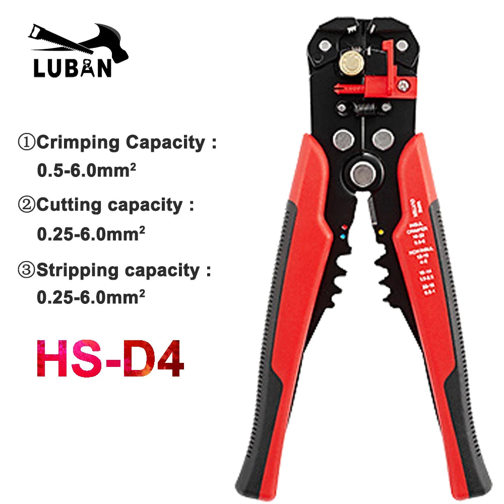 Multifunctional Automatic Cable Wire Stripper Plier Self Adjusting Crimper Terminal Tool HS-D4 D5 Wires Cutter Multitool Yellow