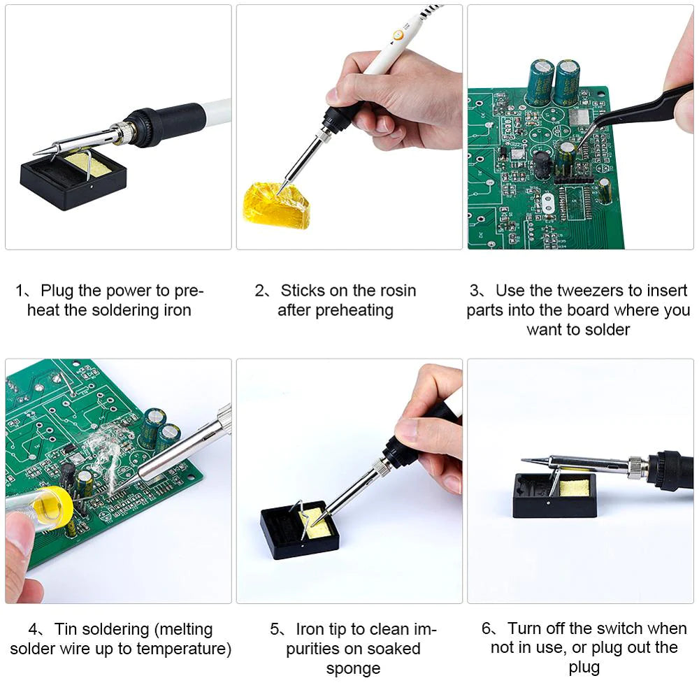 Electric Soldering Iron Portable Digital Soldering Iron 60W Welder Tips Tin Solder for Soldering Welding Equipment Pump Kits