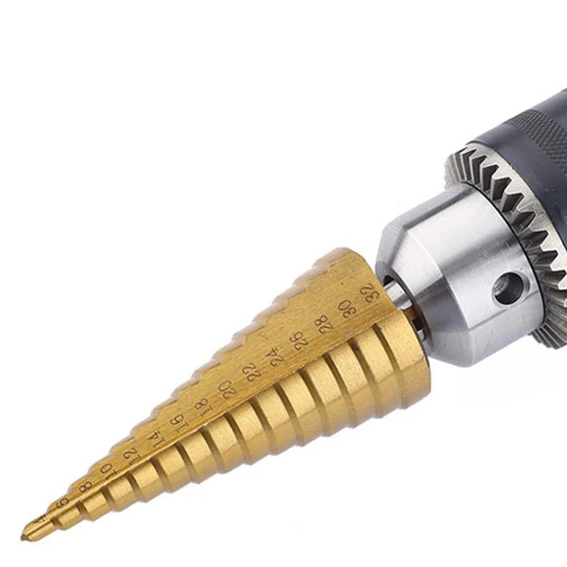 4-32 Mm 4-20 Mm HSS Titanium Coated Step Drill Bit High Speed Steel Metal Wood Hole Cutter Cone Drilling Tool