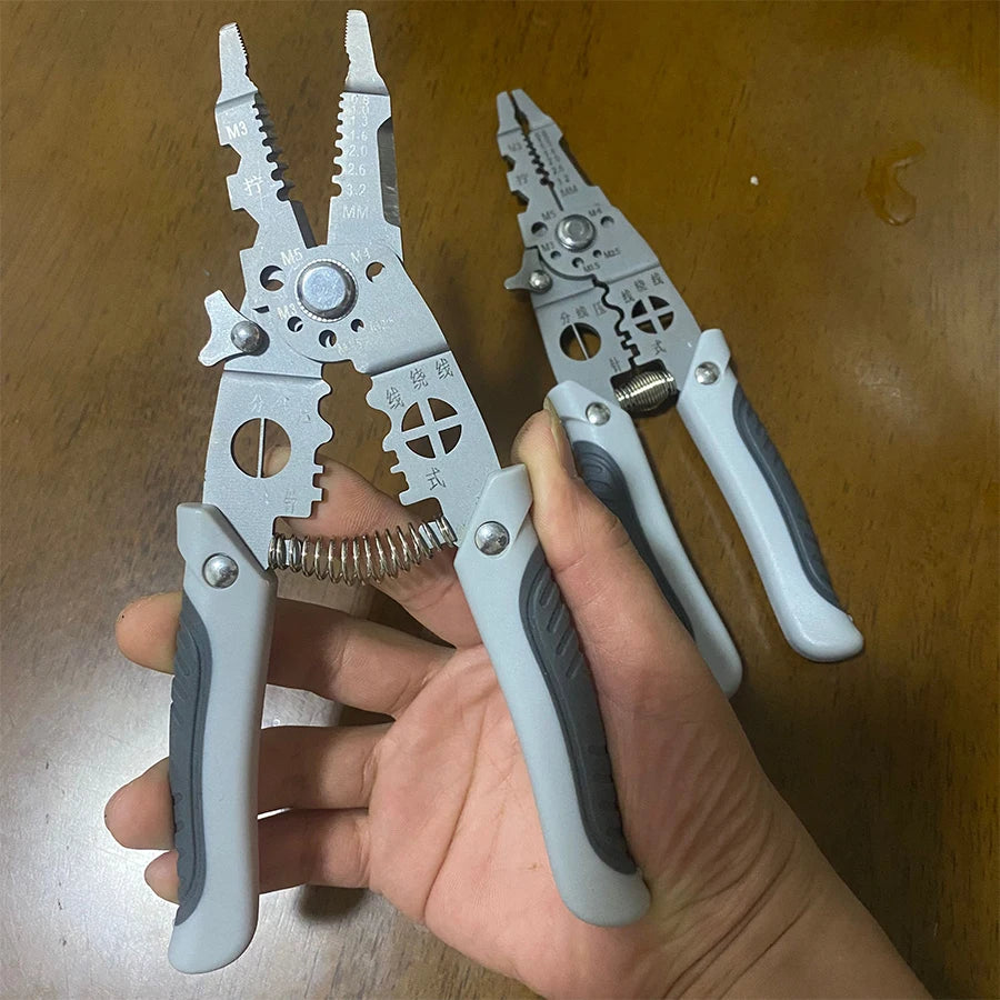 Electrician Specific Wire Stripping Pliers Multifunctional Electricians Maintenance Anti-Slip Stripper Cable Crimper Pliers Tool